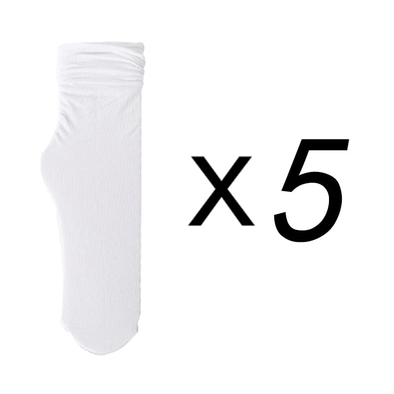 5 Pairs Women High Soft Velet Loose Socks Frilly Solid Socks for girls Breathable Men's socks One size Unisex