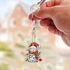 (US Local)6PCS  Christmas DIY Diamond Painting Keychain Diamond Art Kits Keyrings