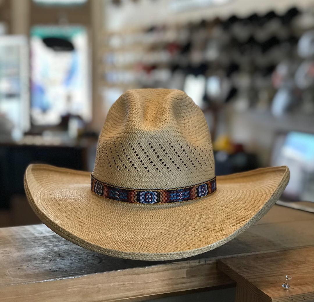 Jesmeks Calhoun Men's Palm Leaf Straw Cowboy Hat Gus Crown