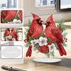 (US Local)5D DIY Diamond Painting Special Shape Desk Ornament Cardinal Bird Decor Kit