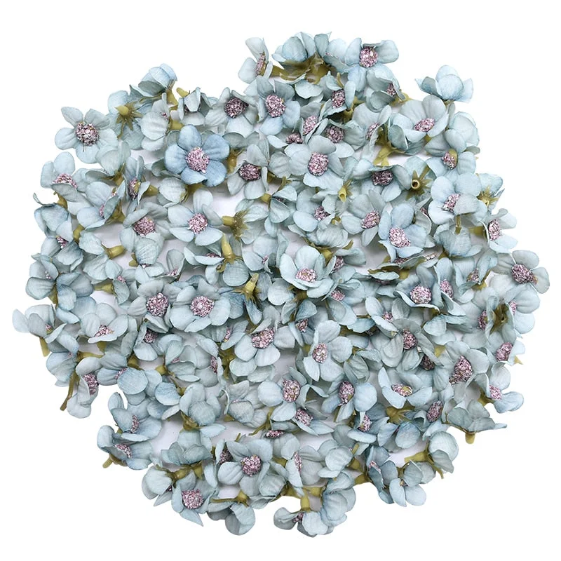50Pcs 2cm Multicolor Daisy Flower Heads Mini Silk Artificial Flowers for Wreath Scrapbooking Home Wedding Decoration
