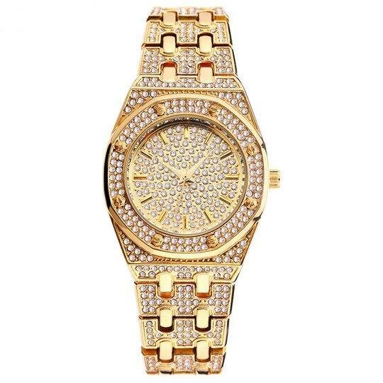 Gold Bling Luxury Watches for Female-VESSFUL