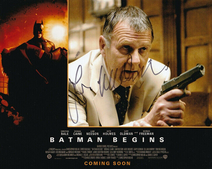 Tom Wilkinson REAL hand SIGNED Batman Begins Movie Photo Poster painting #2 COA Autographed