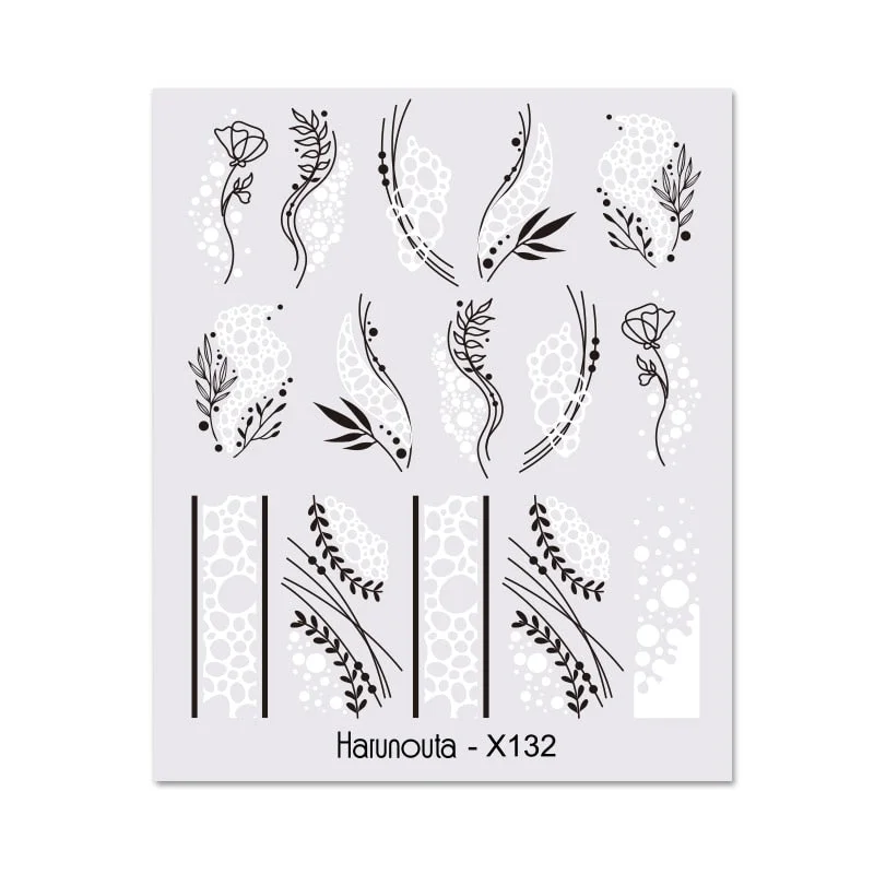 Harunouta Spring Water Nail Decal And Sticker Flower Leaf Tree Green Simple Summer DIY Slider For Manicuring Nail Art Watermark