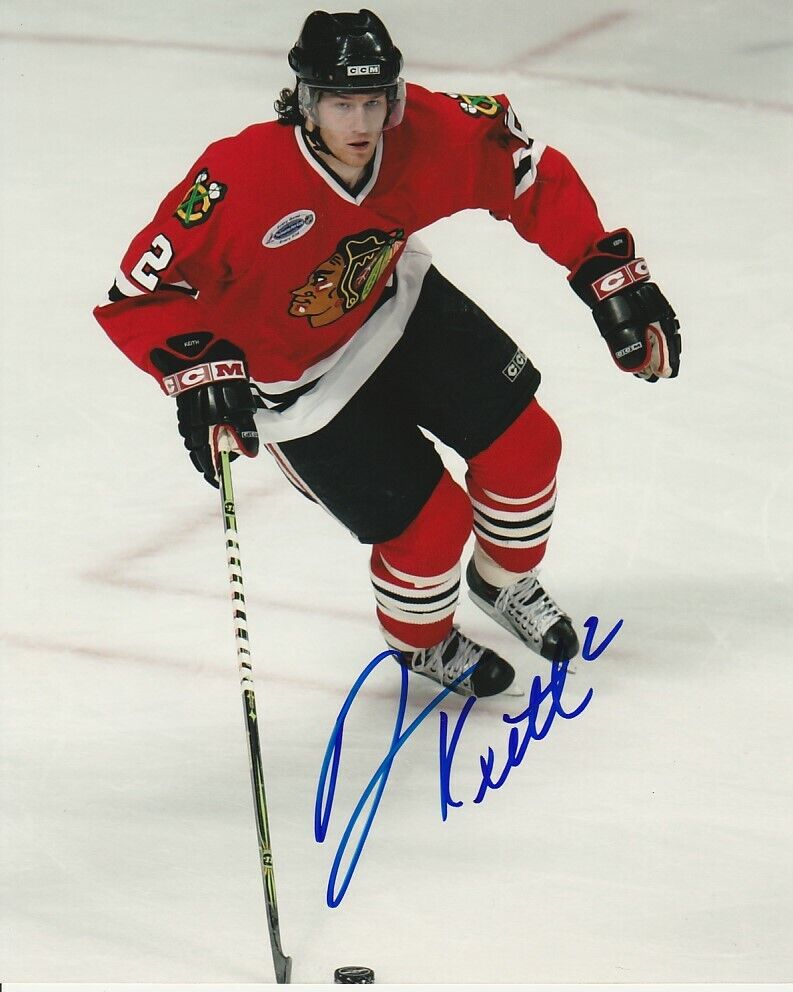 DUNCAN KEITH SIGNED CHICAGO BLACKHAWKS 8x10 Photo Poster painting #3 Autograph