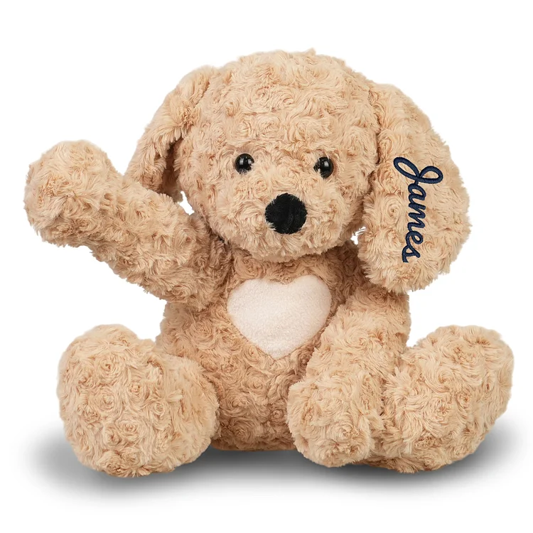 Dyoart Custom Golden Retriever Stuffed Animal, 12.2" Puppy Plush Personalized Embroidered Name Stuffed Dog Plushie