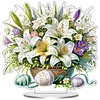Diamond Painting Acrylic Easter Lily Tabletop Ornaments Decorations for Adult Beginner Home Decor DIY Crafts Gift