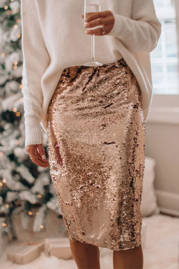 Sexy Sequin Slim Half Skirt