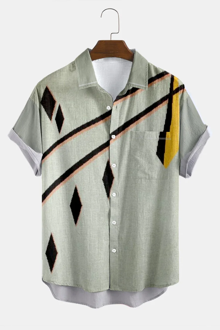 Light Green Geometric Fashion Shirt