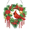 Diamond Painting Christmas Cardinal Wall Decor Wreath Pendant
