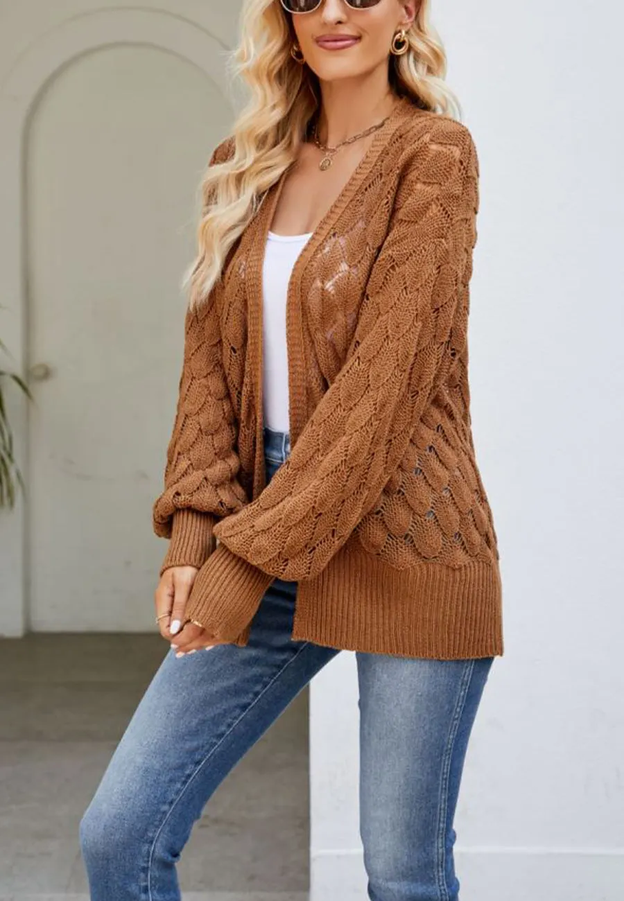 Geometric Crochet Knit Cardigan
