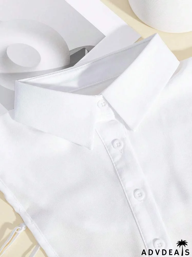 Button Detail Dickey Collar