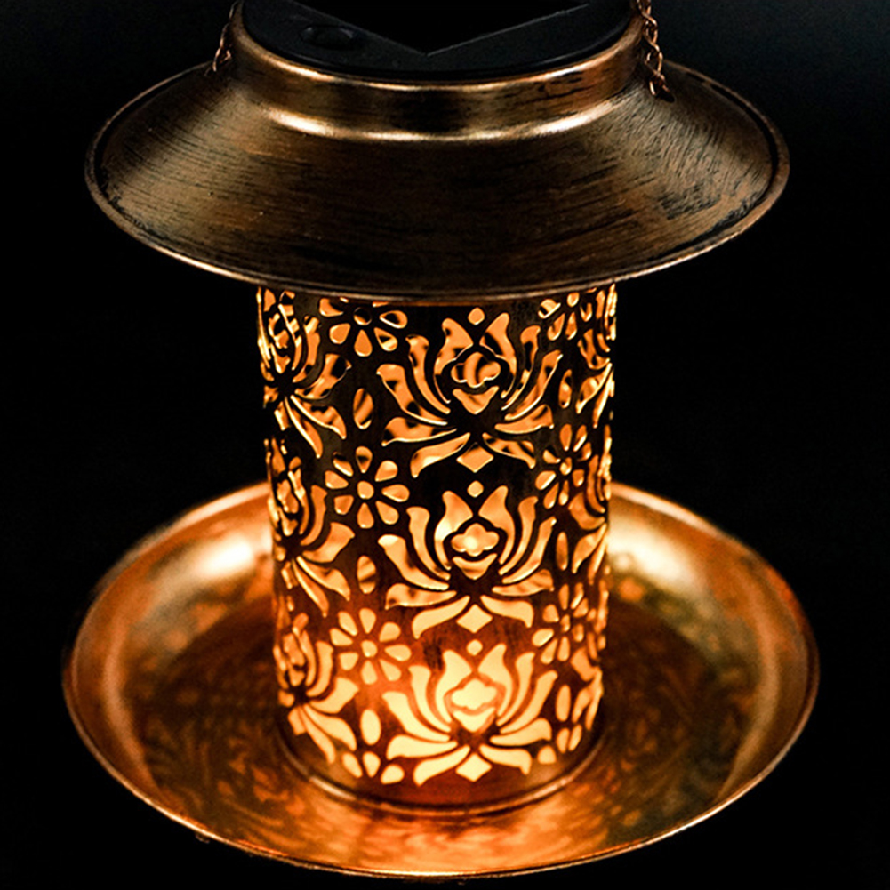 

Solar Energy LED Bird Feeder Wild Hanging Feeding Metal Lantern-Lanscape Lawn Light, 501 Original