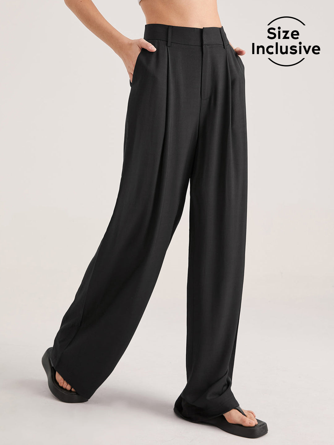 Rotimia Oversized High Waisted Pleat Front Trousers