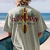 Retro Surfboard Letter Printed T-shirt by Inlyline