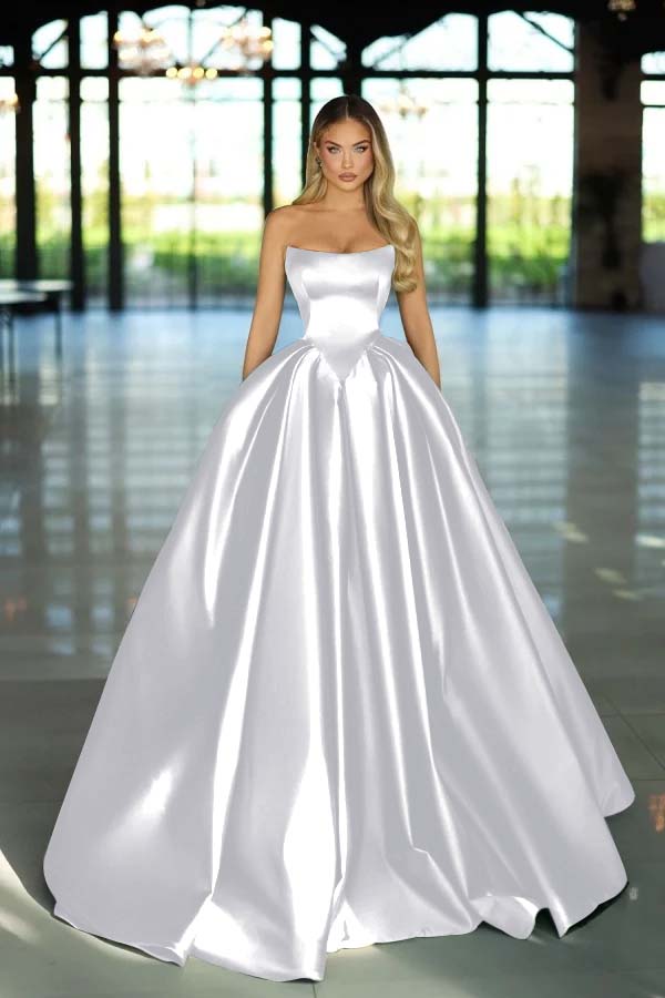 Daisda Green Strapless Long Prom Dress A-Line Sleeveless 