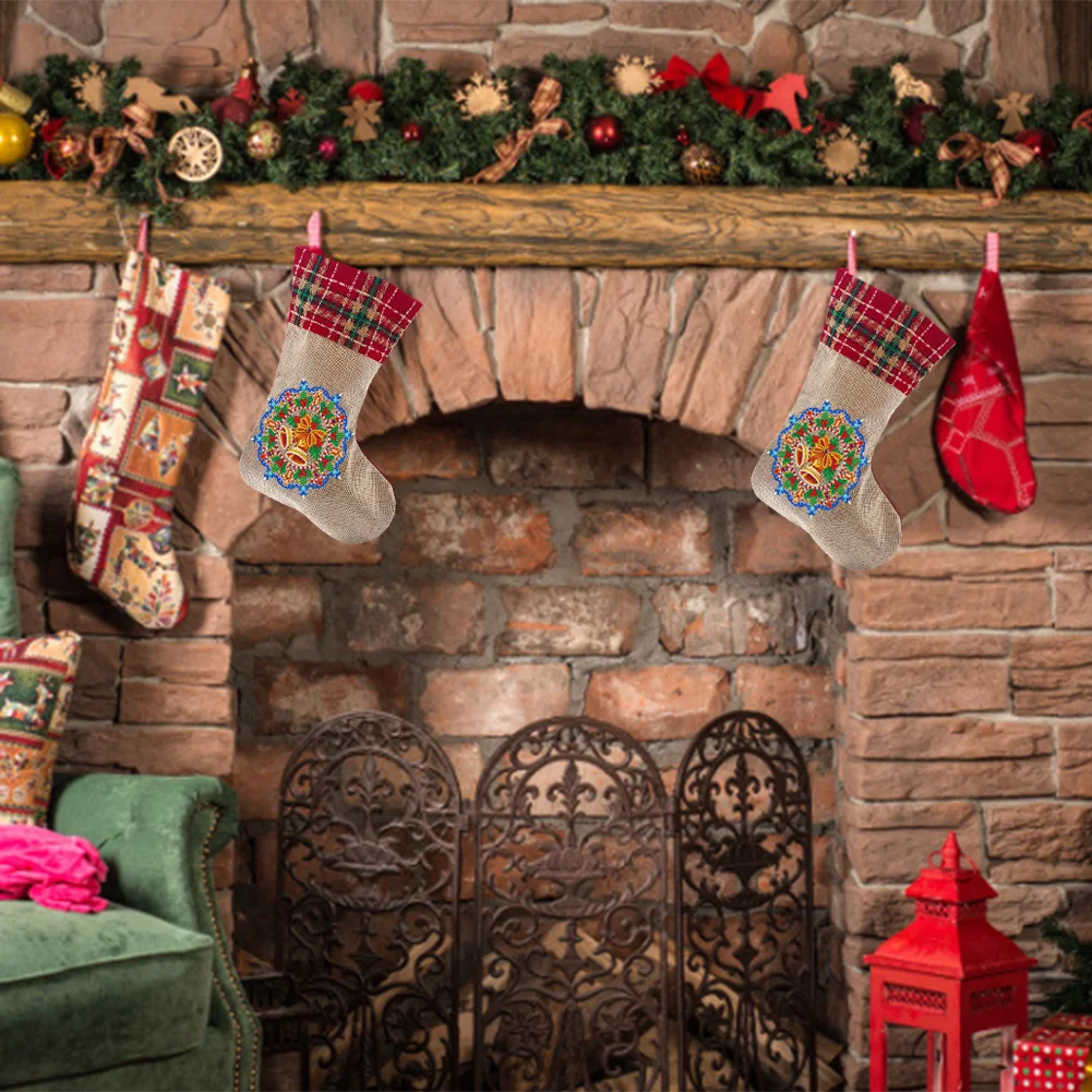 DIY Diamond Painting Christmas Socks