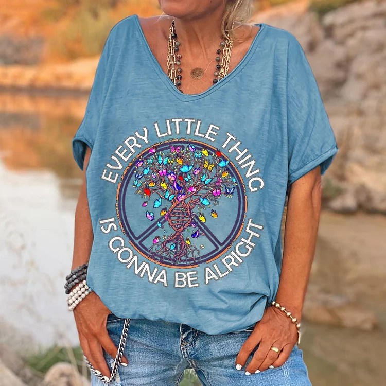 Every Little Thing Is Gonna Be Alright Print Women's T-shirt