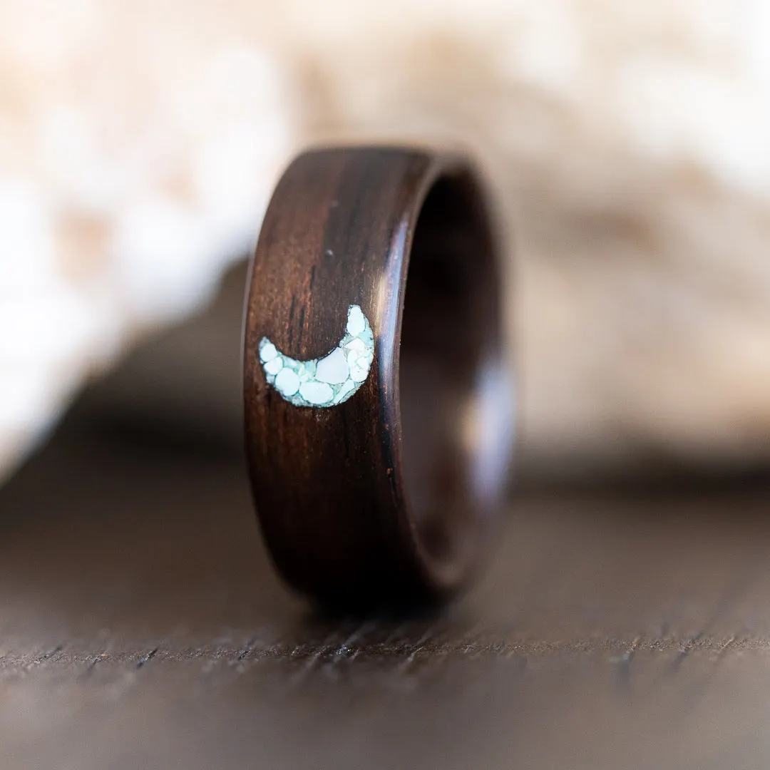 Crescent Moon in Raw Turquoise