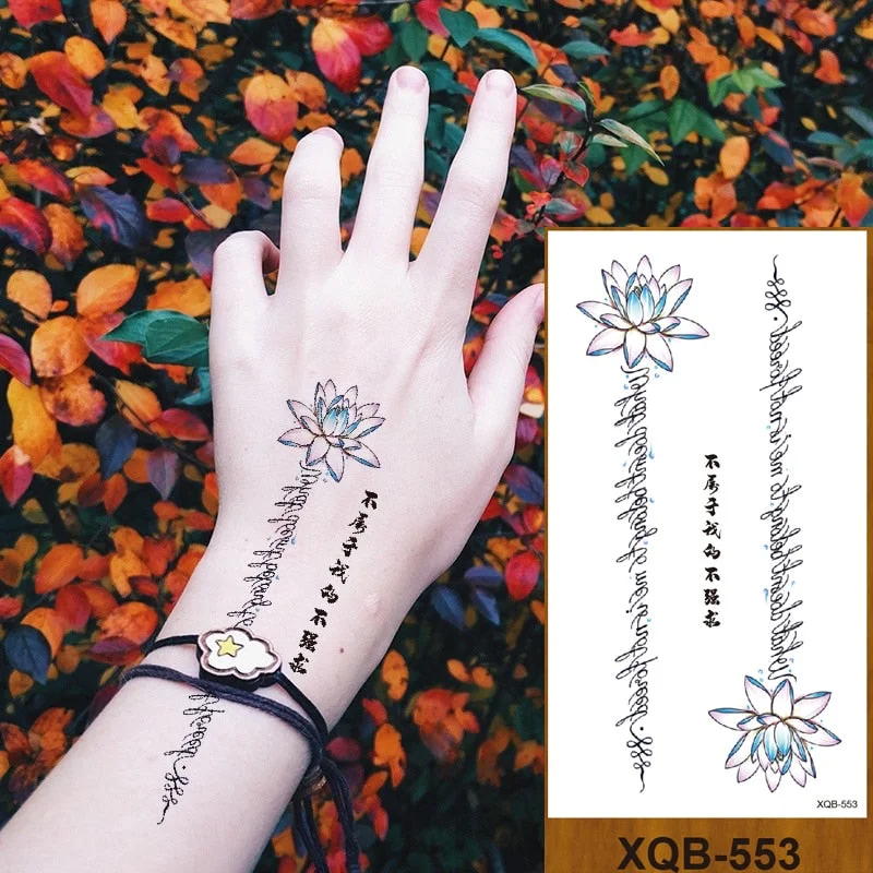 Temporary Tattoo Stickers Man Woman Girl Arm Chest Fake Tatoo Art Characters Eternal Love Flowers Totem Tatto Drop Shipping DIY