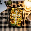 Sunflower Cross 5D DIY Diamond Art Painting Notebook Kit 50 Pages A5 Rhinestone Art Painting Notebook Kit for Adults Beginners Holiday Birthday Gift