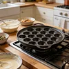 19 Holes Takoyaki Grill Pan Octopus Ball Maker Non-Stick Takoyaki Pan Pre-Seasoned Cast Iron Octopus Ball Grill for Baking Cooking Kitchen Gadgets