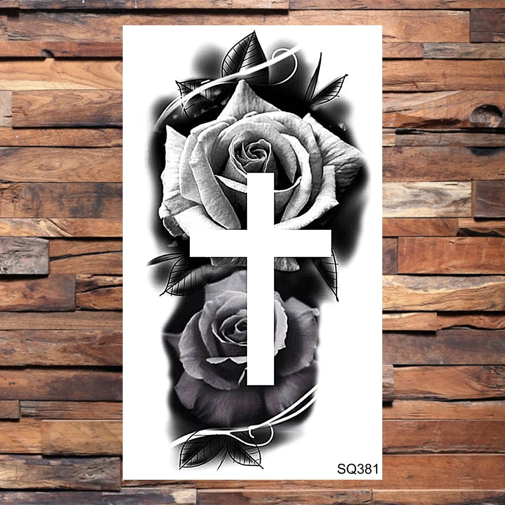 Skull Temporary Tattoos For Adults Men Realistic Tiger Lion Forest Praying Tatoos Vampire Snake Fake Tattoo Sticker Body Leg