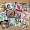 12pcs Diamond Painting Birthday Greeting Card Set with Envelope Daily Wishing Cards for Birthdays Thanksgiving & Special Occasion