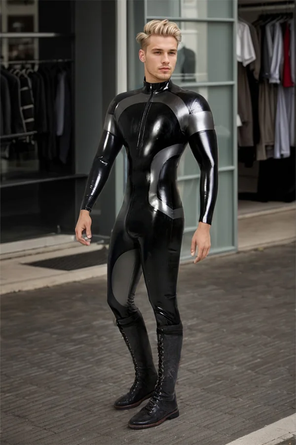 Men Latex Catsuits Nebulistic Front Zipper