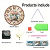 2D DIY Acrylic Blue Flower Diamond Painting Wall Clock Pendant w/ Clock Function