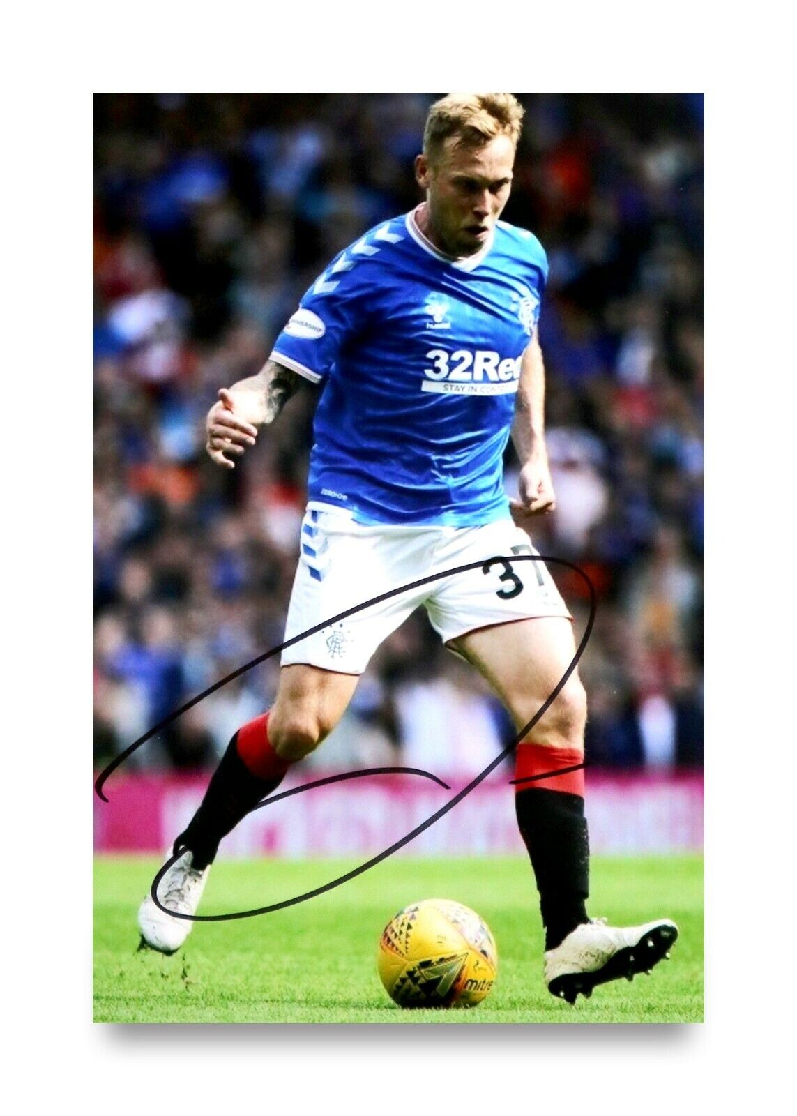 Scott Arfield Signed 6x4 Photo Poster painting Glasgow Rangers Scotland Burnley Autograph + COA