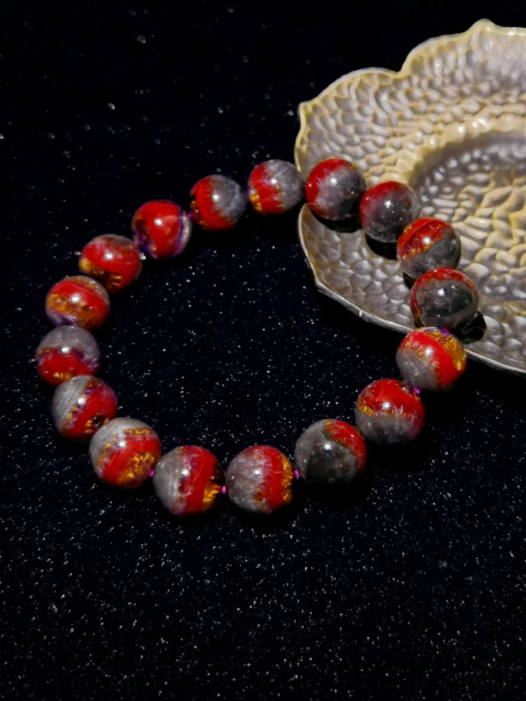 Red Tourmaline Titanium Garnet Bracelet KERENTILA