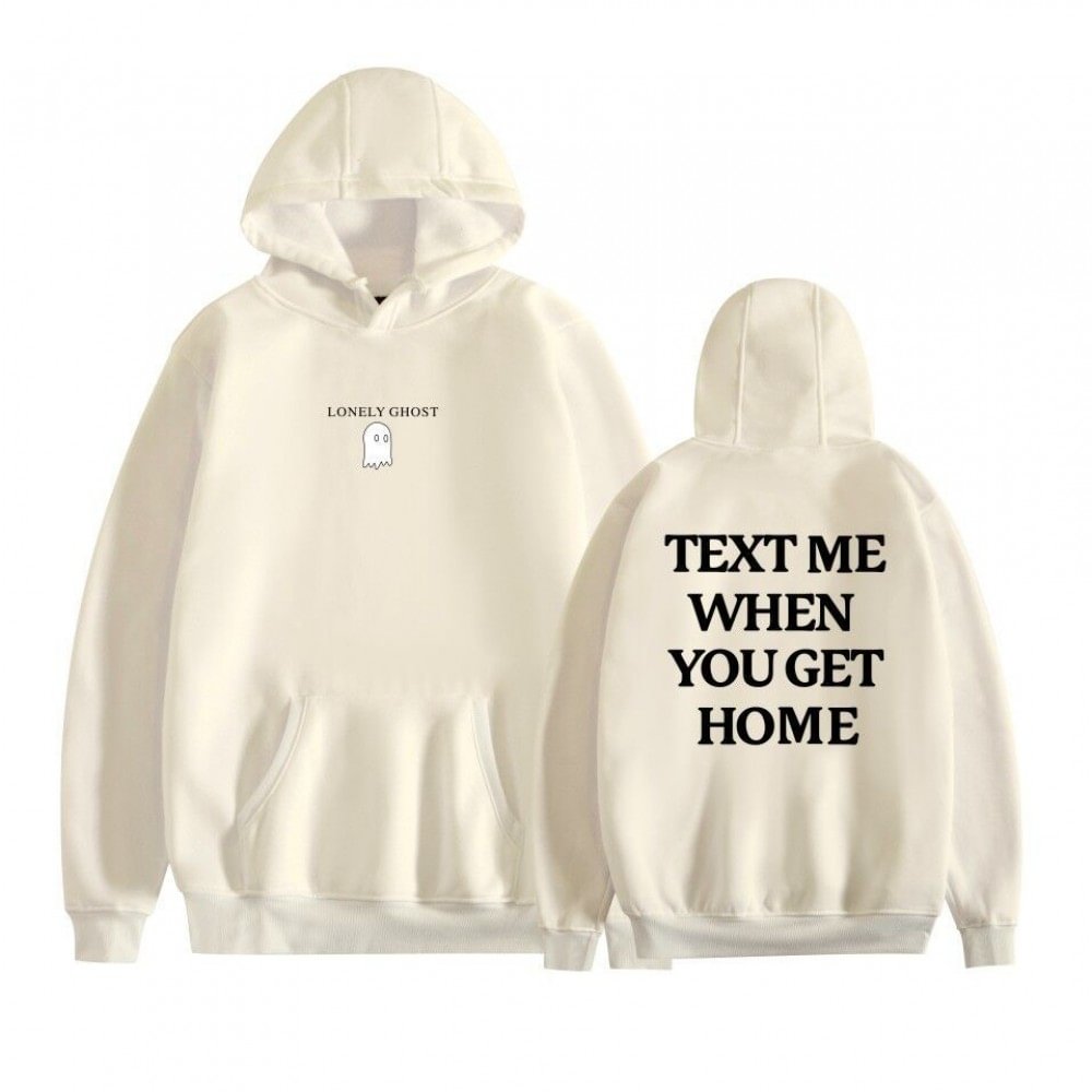 Unisex Oversized Pullover Lonely Ghost Text Me When You Get Home Hoodie - vzzhome