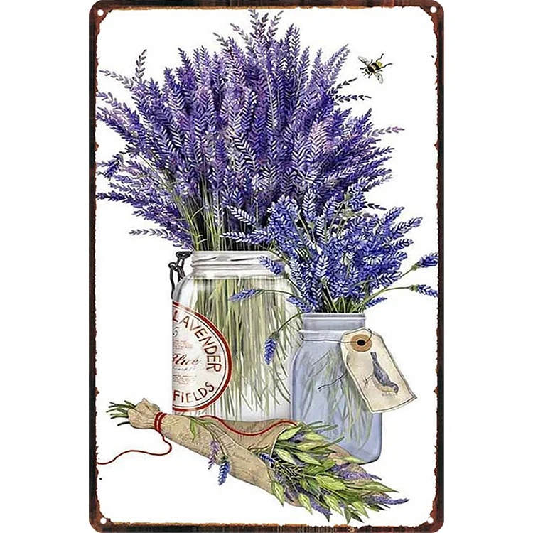 Fleur - enseigne vintage en étain - 7.9x11.8inch