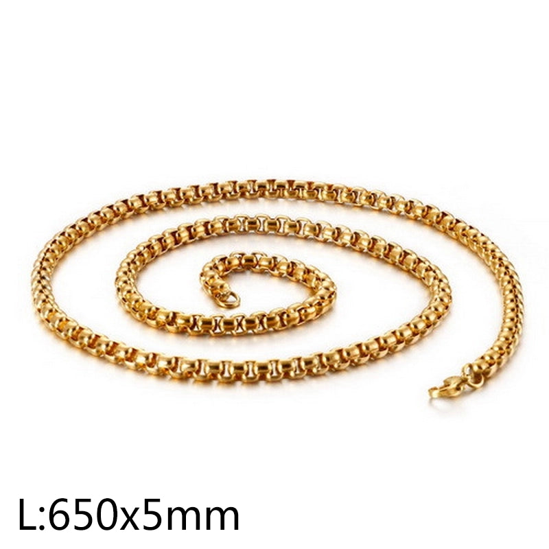 Minimalist Geometric Titanium Steel Chain 18K Gold Plated Unisex Necklace