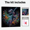Framed Dancing Girl Wall Art-Pearls Painting Kit DIY Diamond Painting Pearl Dot Crafts 30*30CM