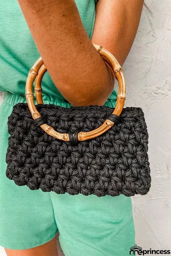 Slub Loop Thick Needle Cotton Crochet Handbag