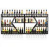 [US Local Warehouse] Metal Wall Mounted Wine Rack 3-Tier with Glass Holder for Kitchen Home Black