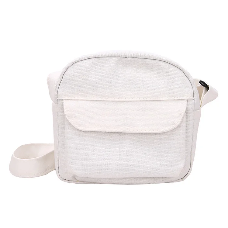 Canvas Crossbody Bag Solid Color Shoulder Bag Portable Simple for Teenage Girl-Annaletters