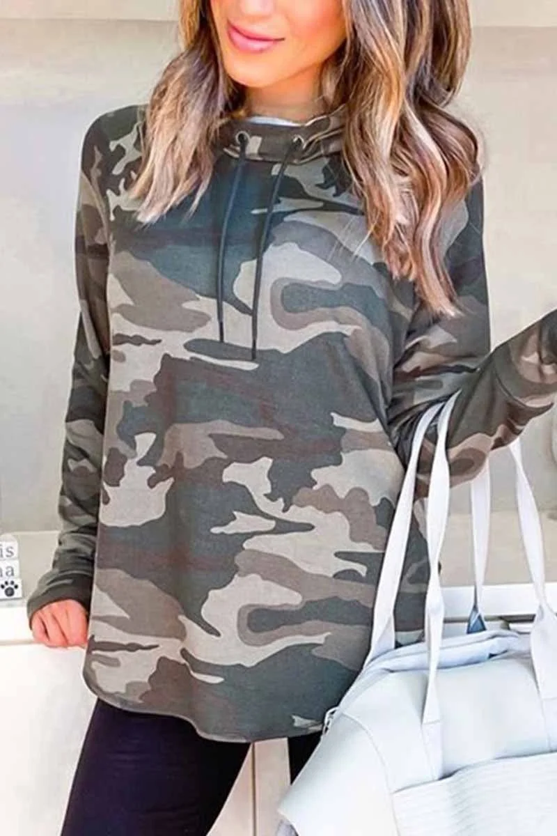 Cute Loose Camouflage Hoodie