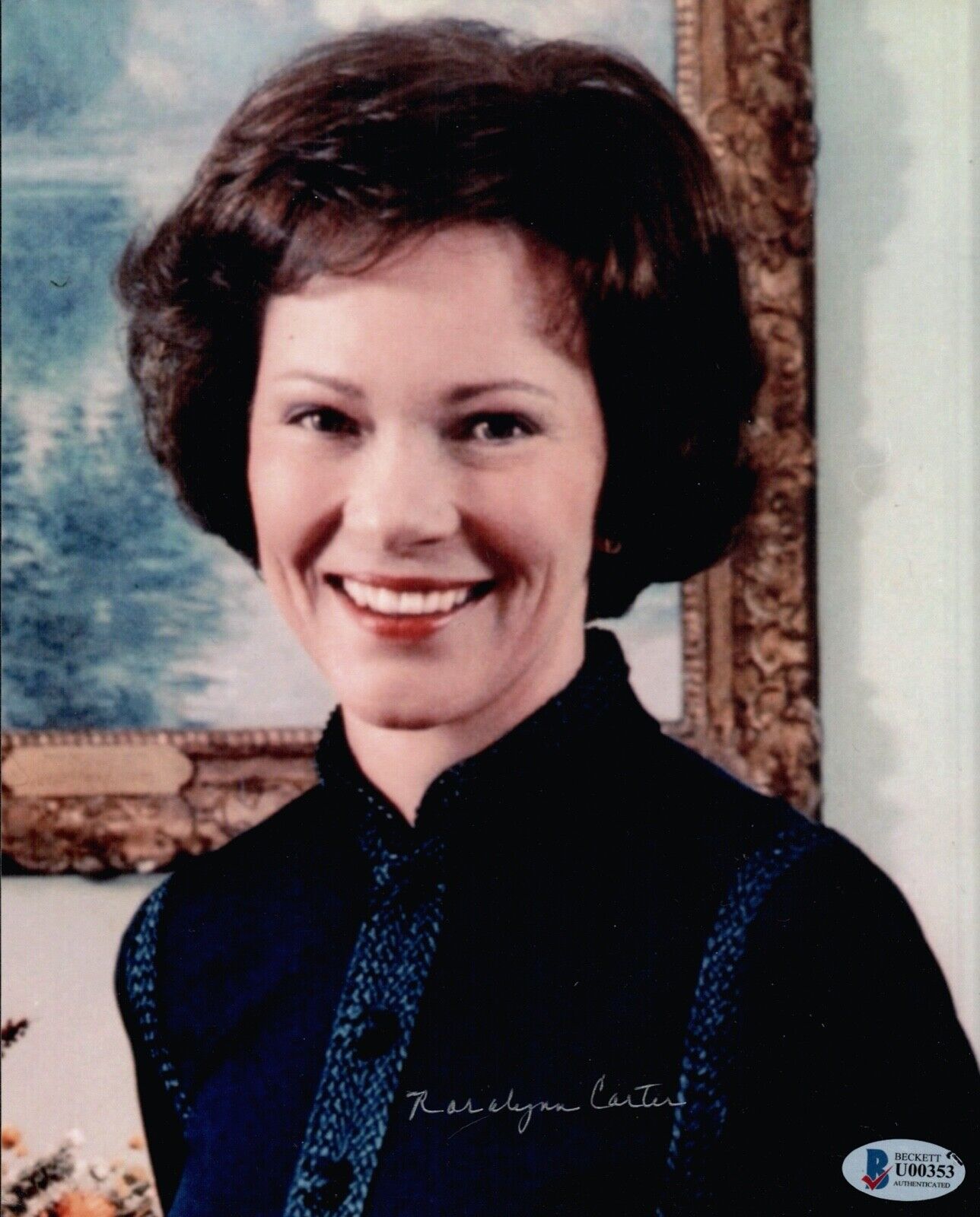 ROSALYNN CARTER Signed FIRST LADY 8x10 Photo Poster painting Autograph BECKETT BAS COA Cert