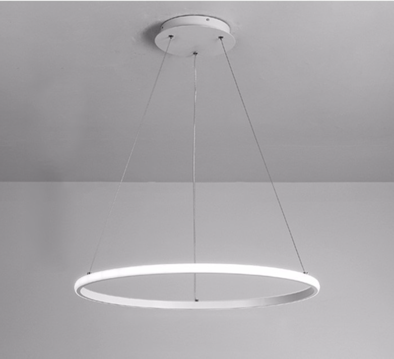Modern LED Pendant Lights For Dining Room Black Rings Circle Living Bedroom Hanging Lamp Fixtures With Remote Control Luminaire