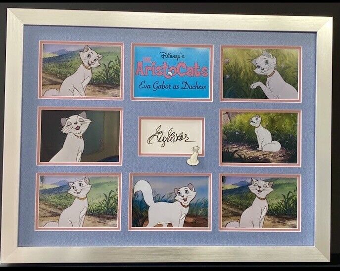 Aristocats Eva Gabor Dutches Signed Autographed Frame 19x25 Disney With Pin