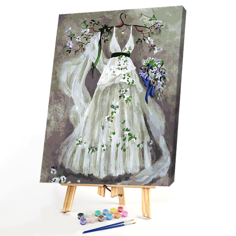 

40*50CM Paint By Numbers-Wedding Dress, 501 Original