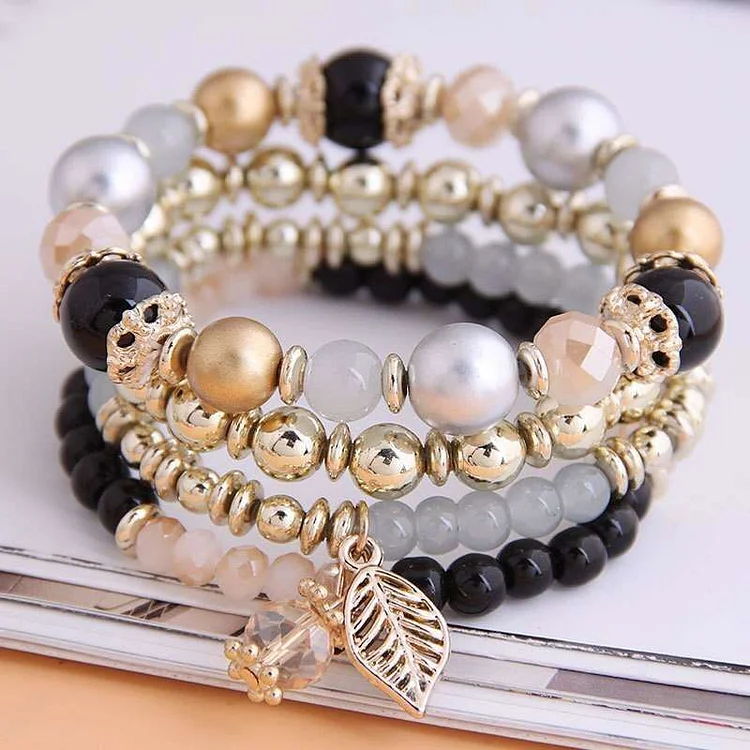 DIEZI Ethnic Tassel Crystal Beads Bracelets for Women Girls Gift