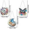3Pcs DIY Butterfly Dragonfly Fairy Acrylic Diamond Painting Hanging Ornaments