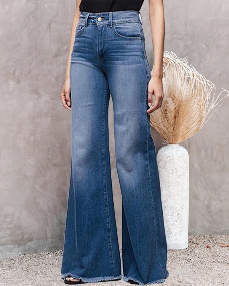 Fashionv-Plain Casual Low Stretch Spring Skin-friendly Women Jeans