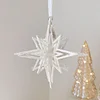 Glitter Christmas Tree Decoration Small Pendant Christmas Snowflake Star Angel Garland Pendant 