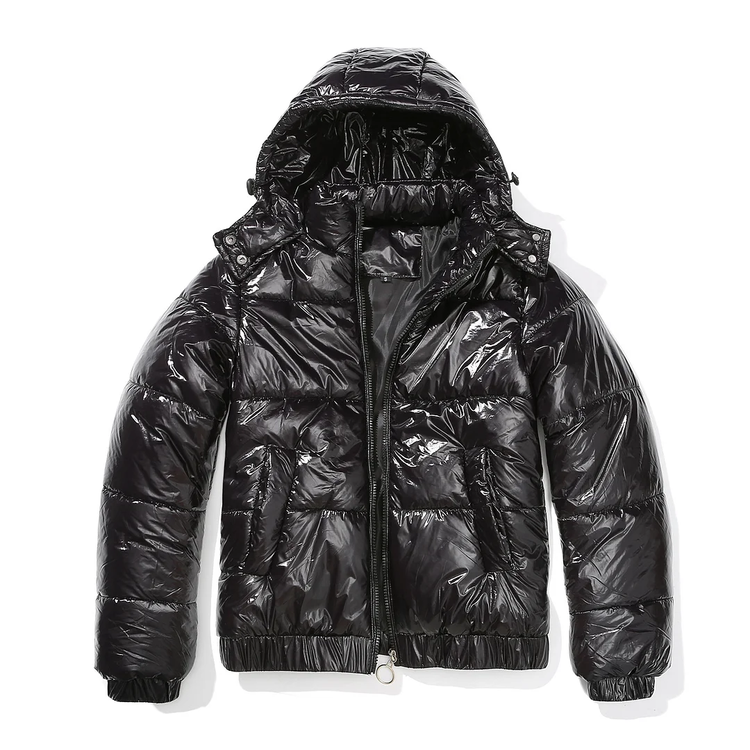 PASUXI New Arrival Winter Trend Hooded Jacket 20D Anti-Splash Shiny Casual Zipper Up Bread Cotton Jacket Plus Size Women's Coats
