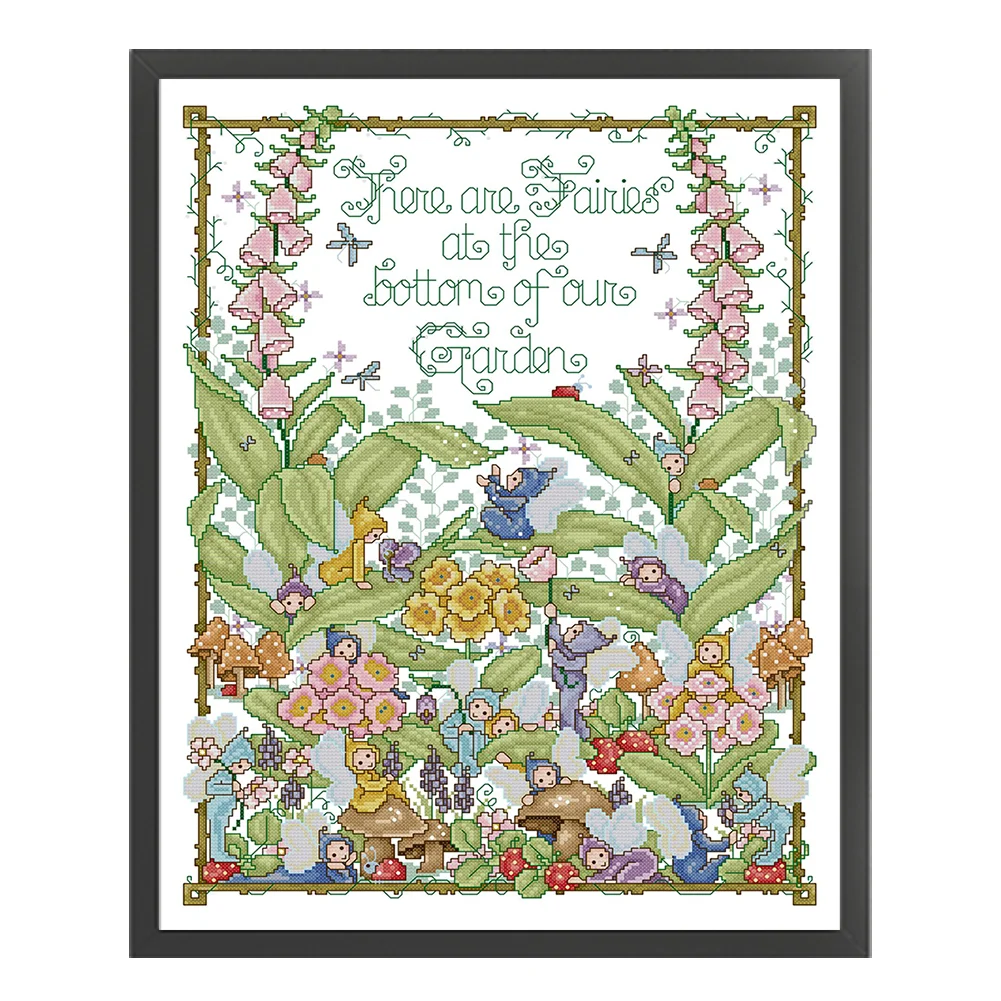 14CT Full Stamped Cross Stitch - Garden Elf(Canvas|41*52CM)